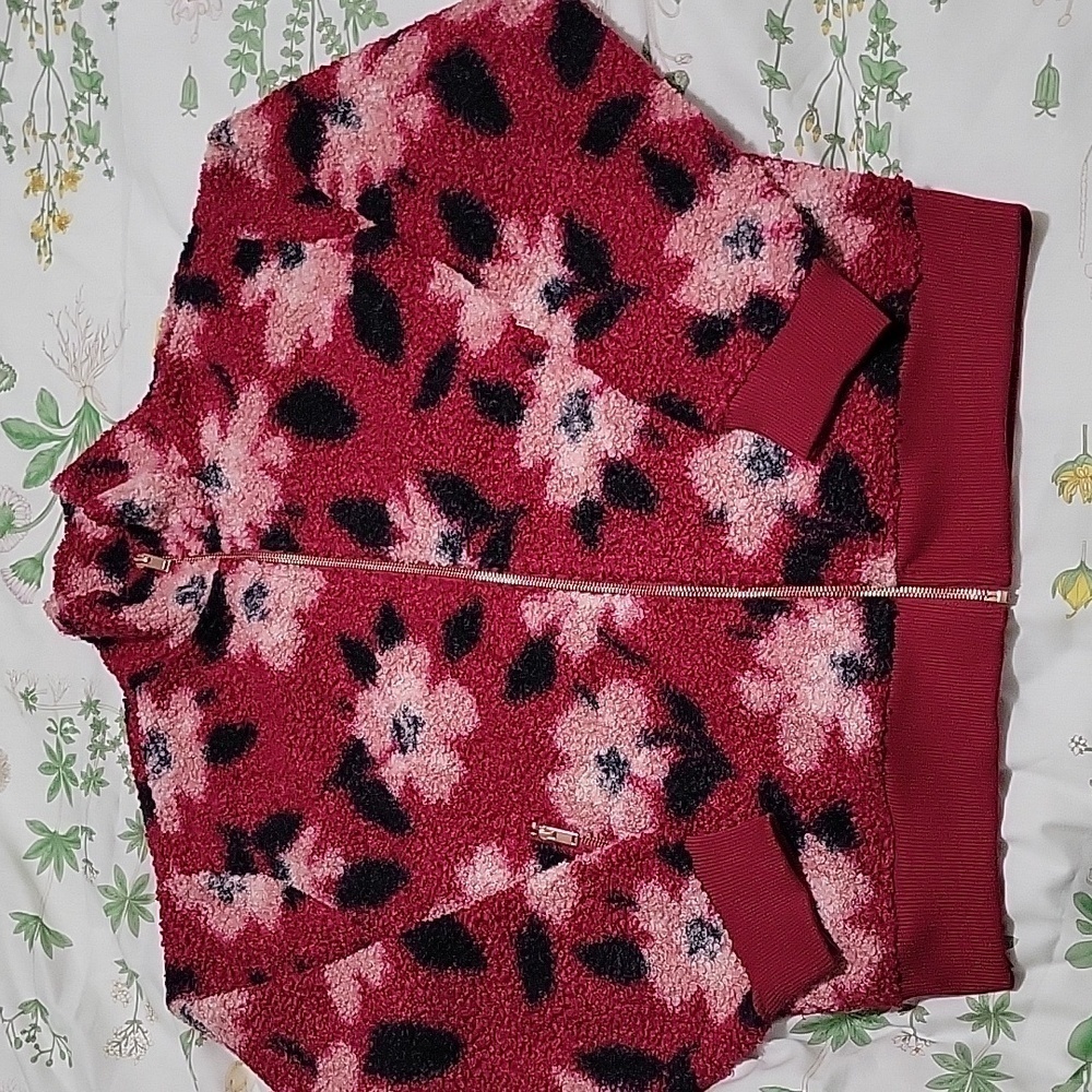 Fleecy Bomber Style Full Zip Up sweater Sz S NWT